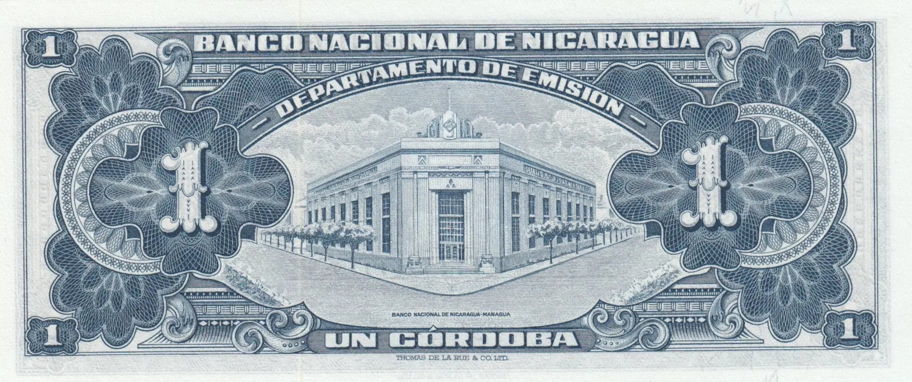 1 cordoba 1960 from Nicaragua, P-99c (1960) — image 2