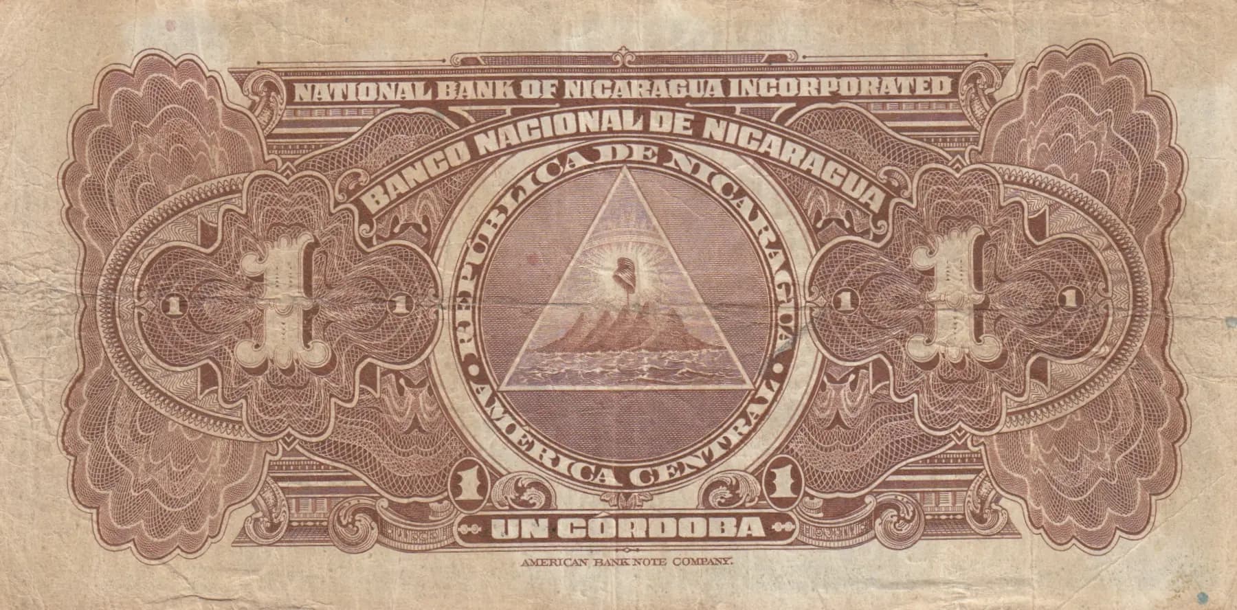 1 cordoba 1927 from Nicaragua, P-62a (1927) — image 2