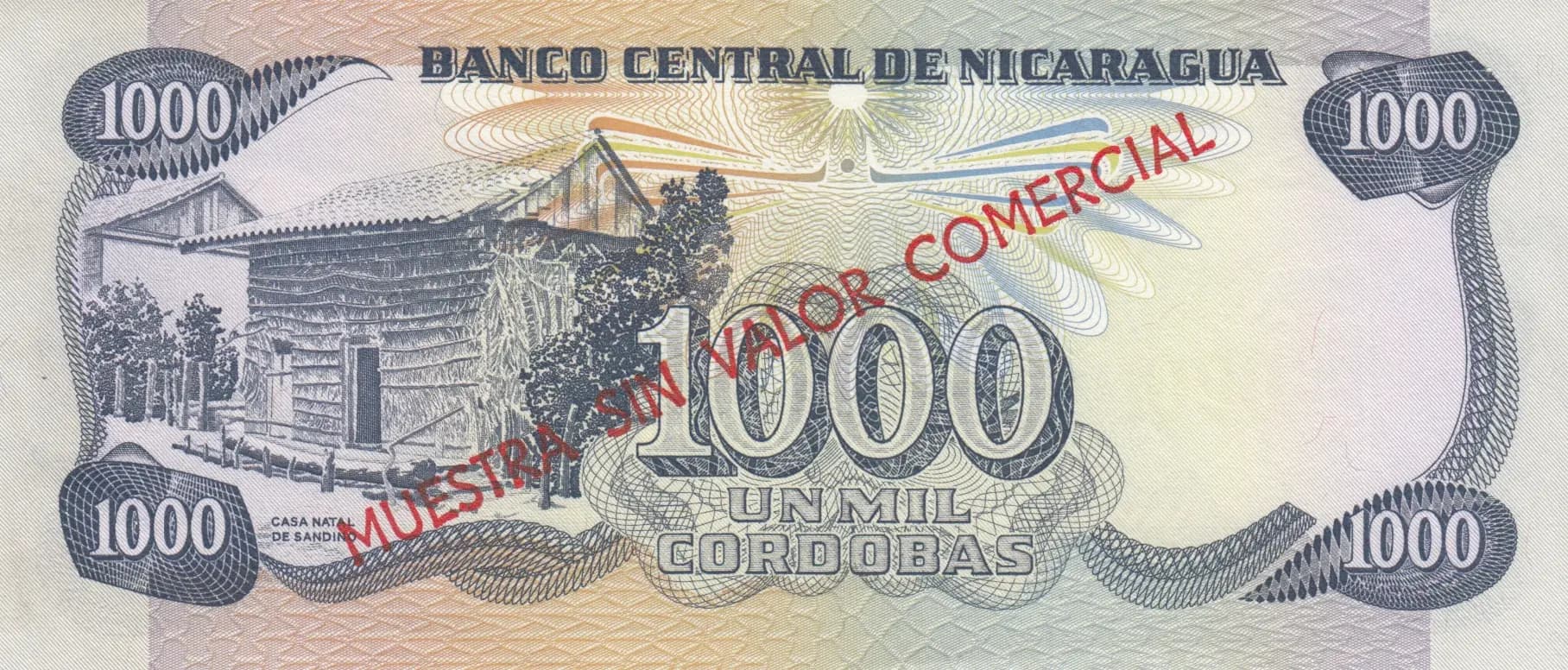 1000 cordobas 1979 specimen from Nicaragua, P-139s (1979) — image 2