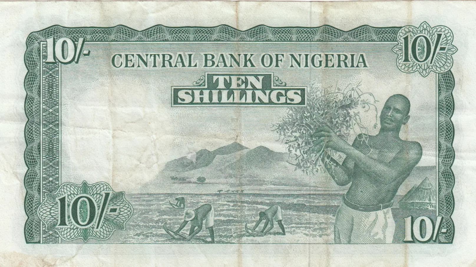 10 shillings 1958 from Nigeria, P-3 (1958) — image 2