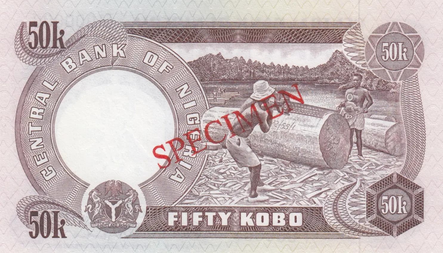 50 kobo 1973 specimen from Nigeria, P-14as (1973) — image 2