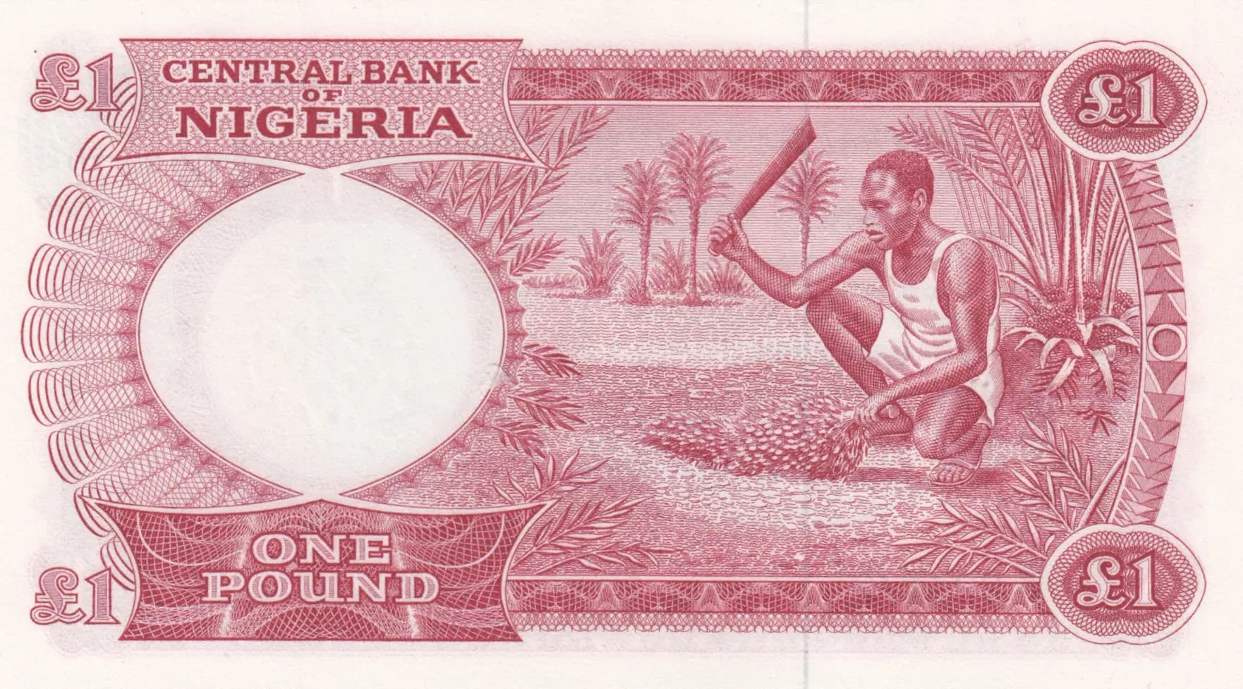 1 pound 1965 from Nigeria, P-8 (1965) — image 2