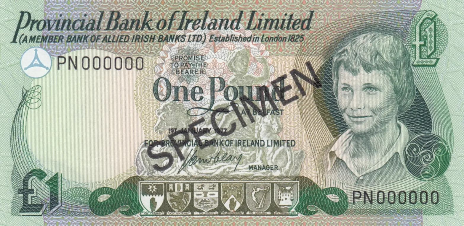 1 pound 1977 specimen from Northern Ireland, P-247as