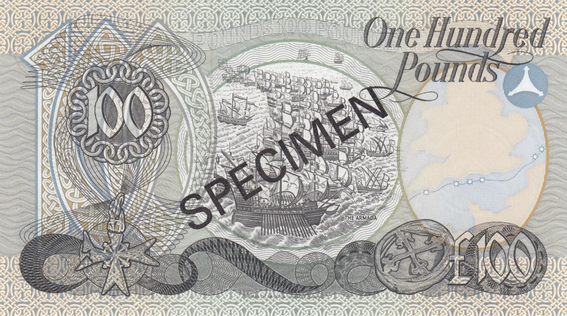 100 pounds 1981 specimen from Northern Ireland, P-251s (1981) — image 2