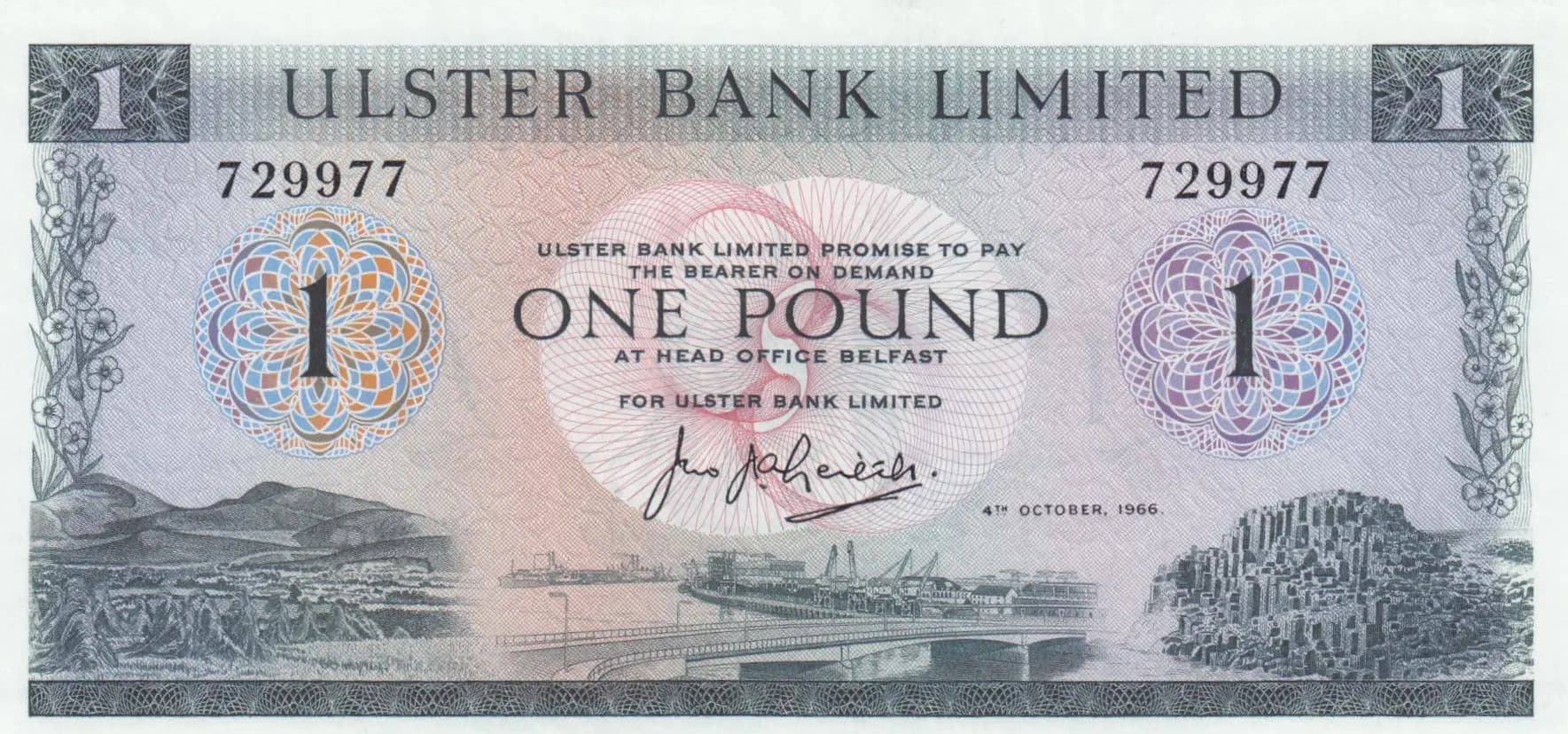 1 pound 1966 from Northern Ireland, P-321 (1966) — image 1