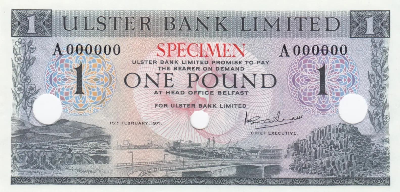 1 pound 1971 specimen from Northern Ireland, P-325as (1971) — image 1