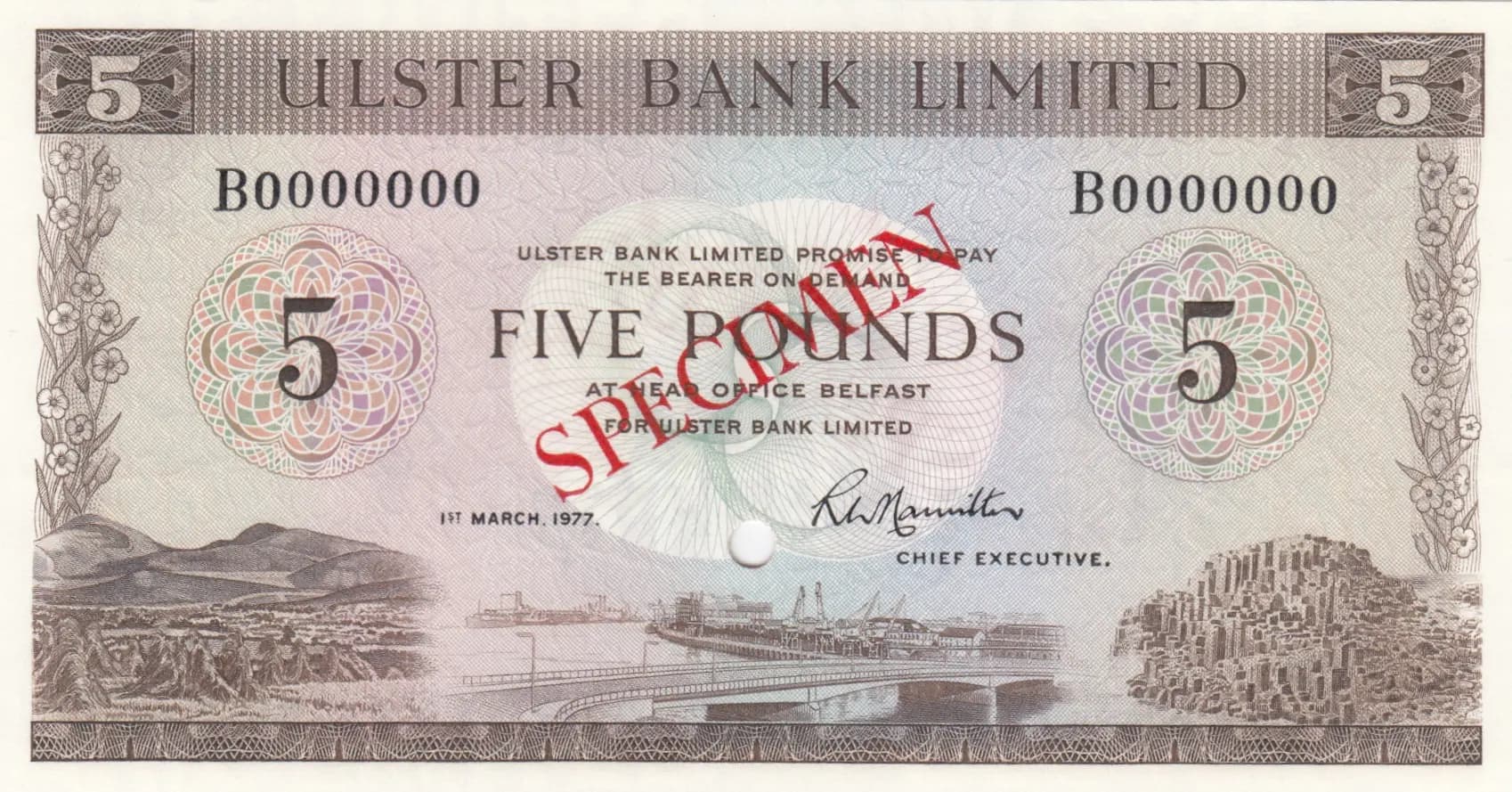5 pounds 1977 specimen from Northern Ireland, P-326bs (1977) — image 1