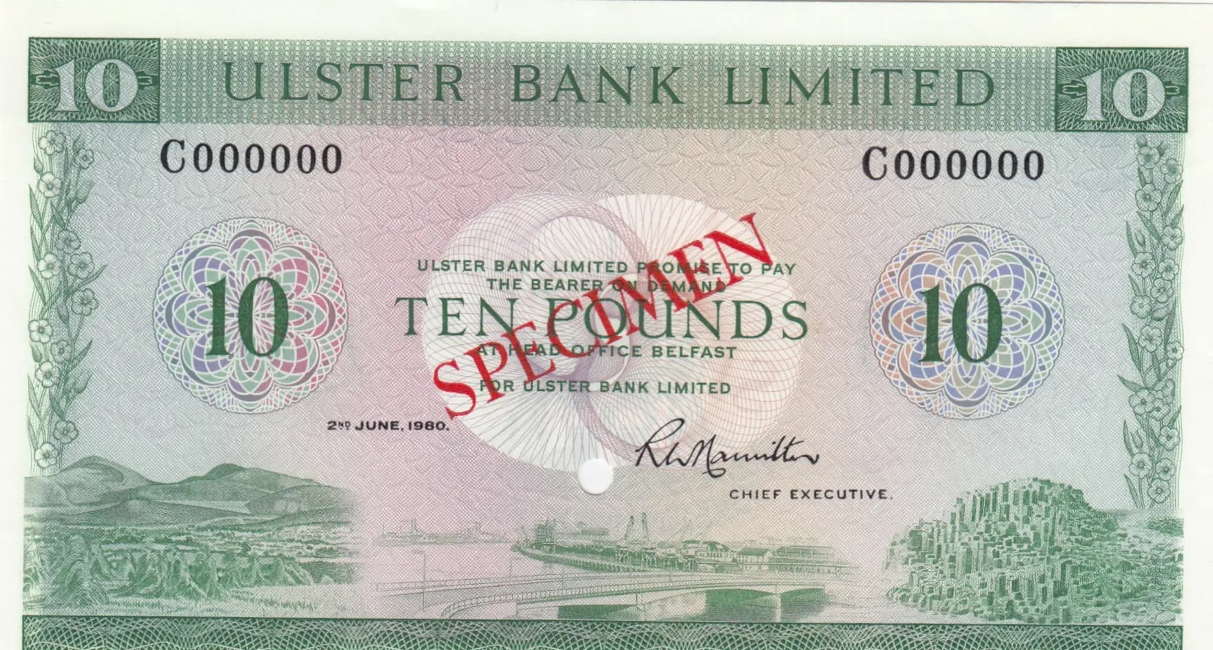 10 pounds 1980 specimen from Northern Ireland, P-327bs (1980) — image 1