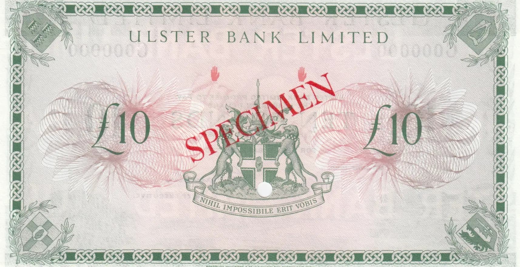 10 pounds 1980 specimen from Northern Ireland, P-327bs (1980) — image 2
