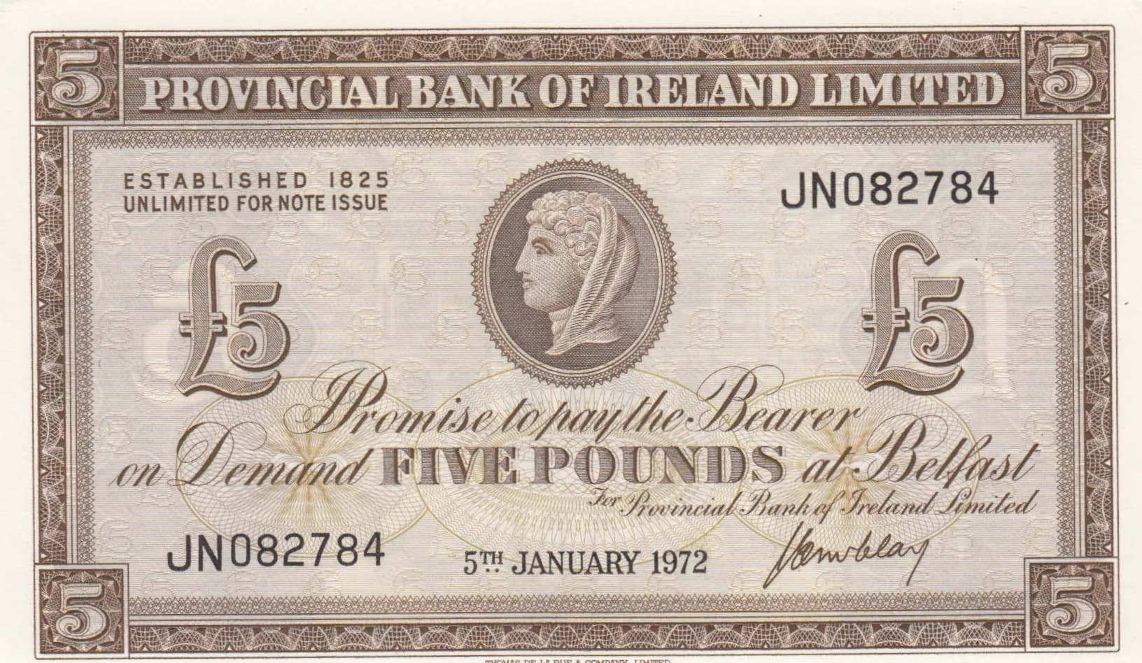 5 pounds 1972 from Northern Ireland, P-246