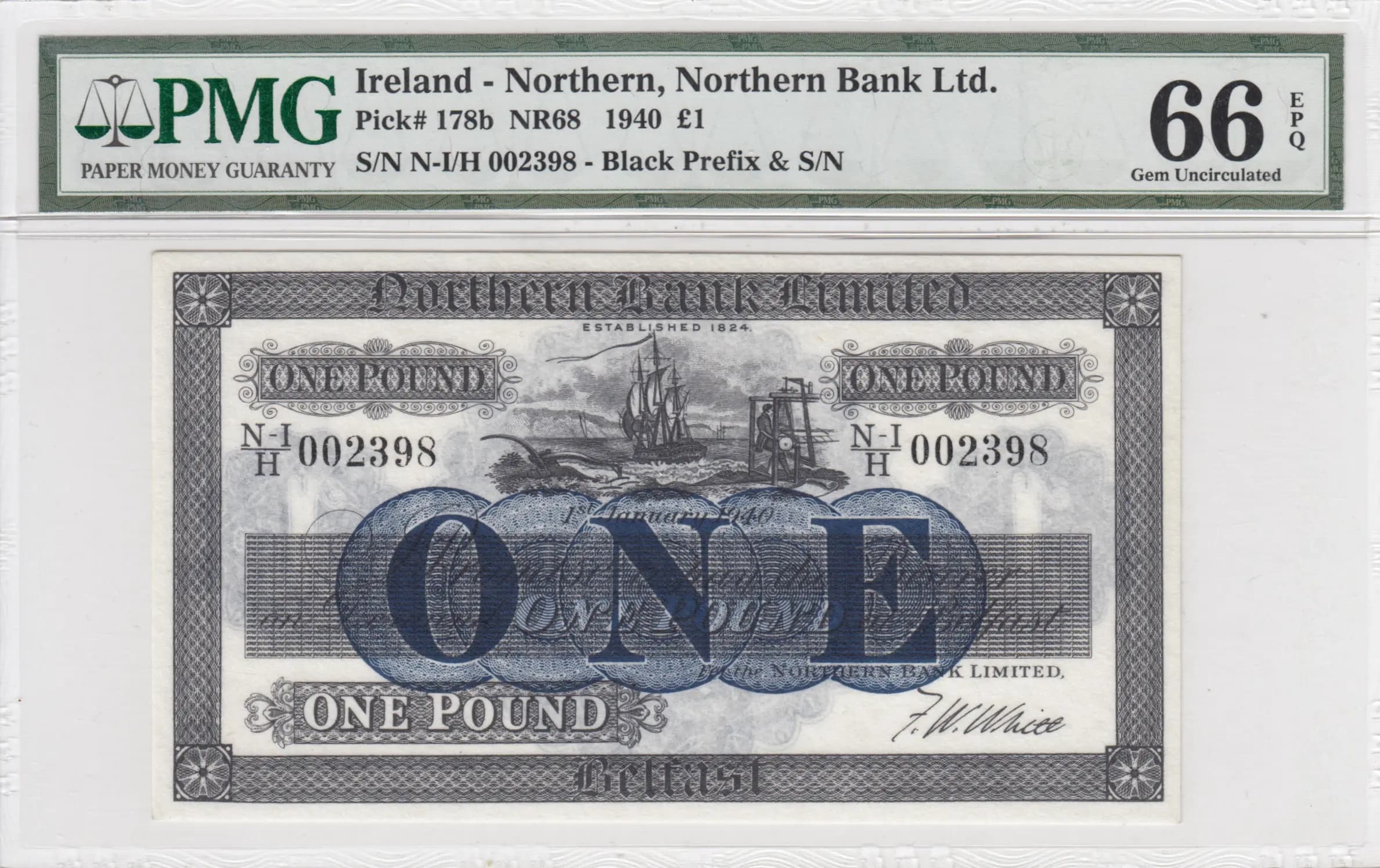 1 pound 1940 from Northern Ireland, P-178b