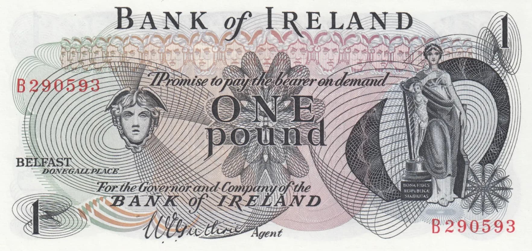 1 pound 1967 from Northern Ireland, P-56