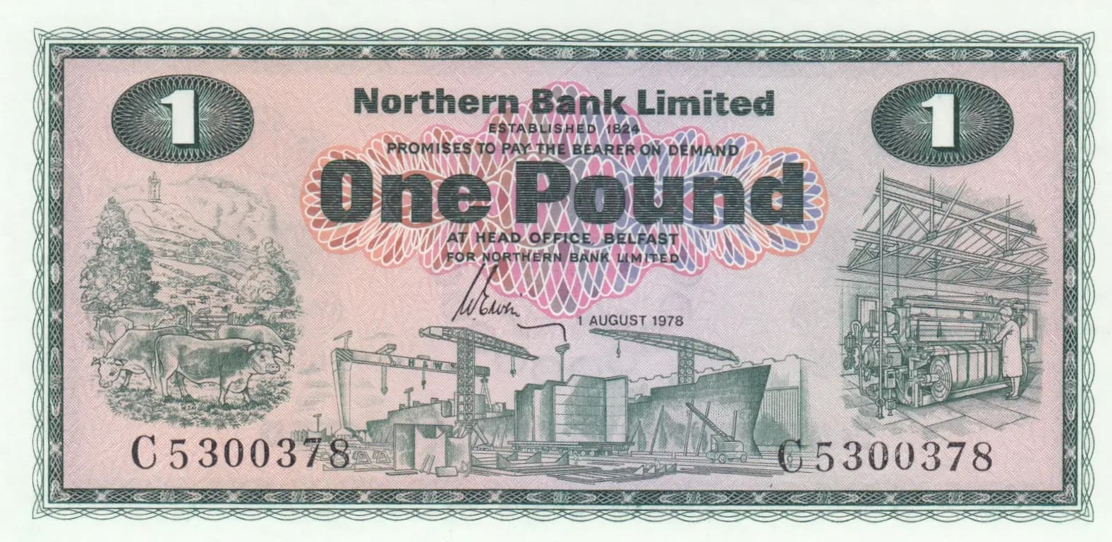 1 pound 1978 from Northern Ireland, P-187c