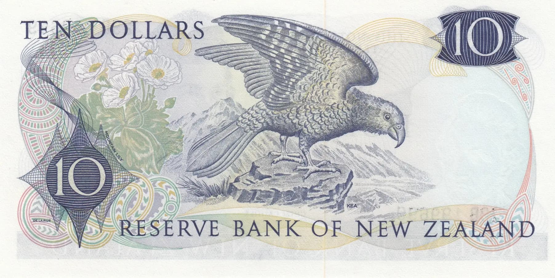 10 dollars 1977 from New Zealand, P-166d (1977) — image 2