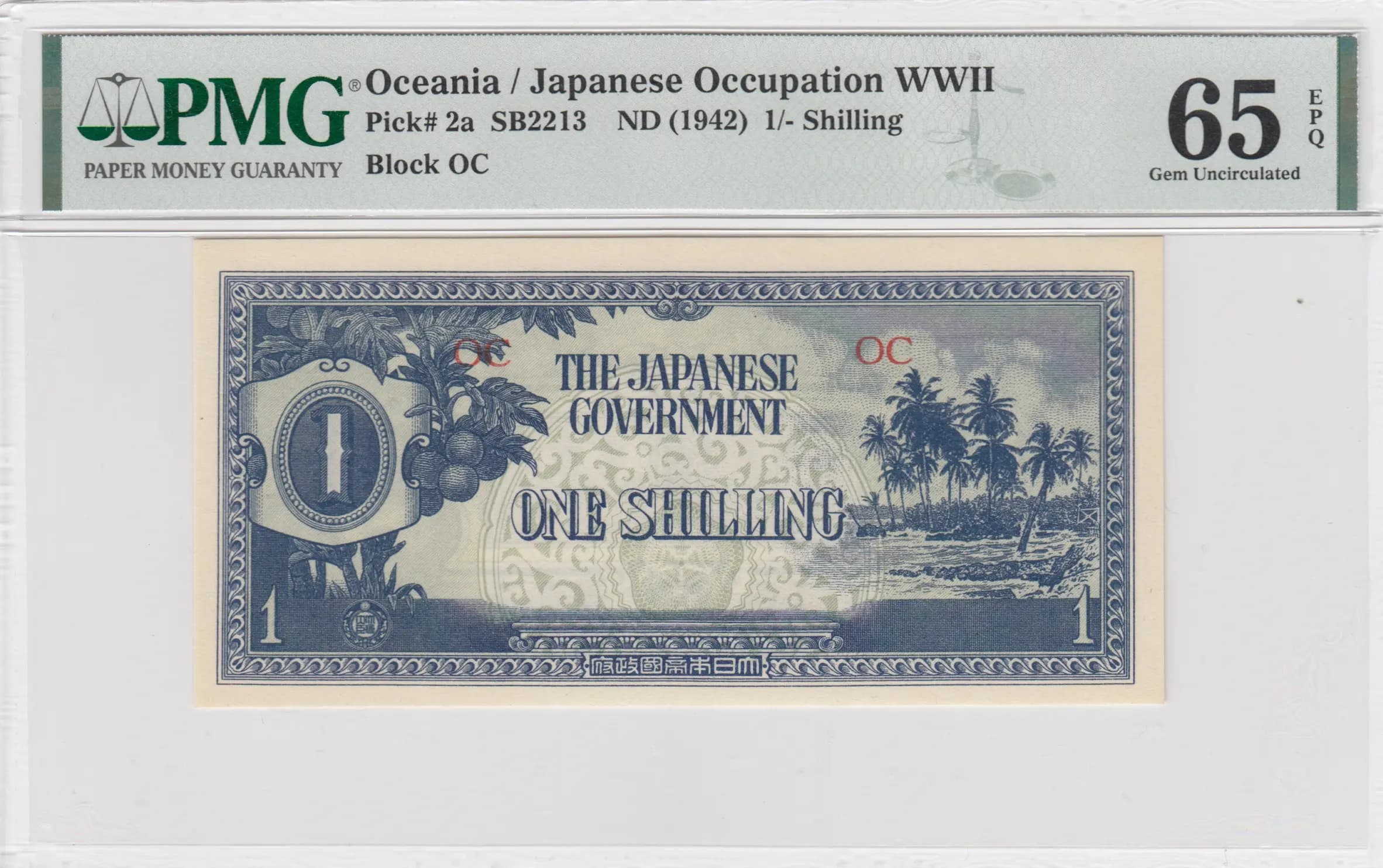 1 shilling 1942 from Oceania, P-2
