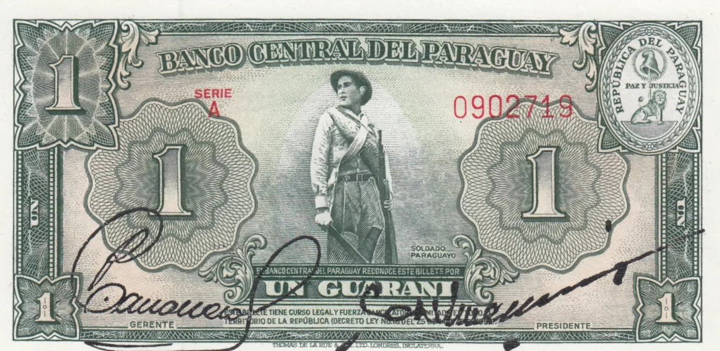 1 guarini 1943 from Paraguay, P-178
