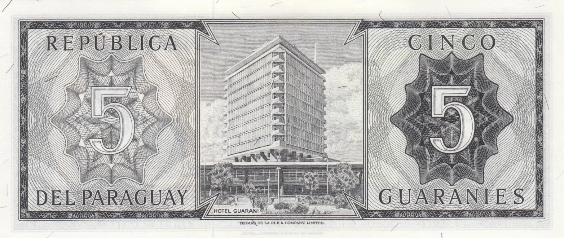 5 guarinies 1963 from Paraguay, P-195b (1963) — image 2