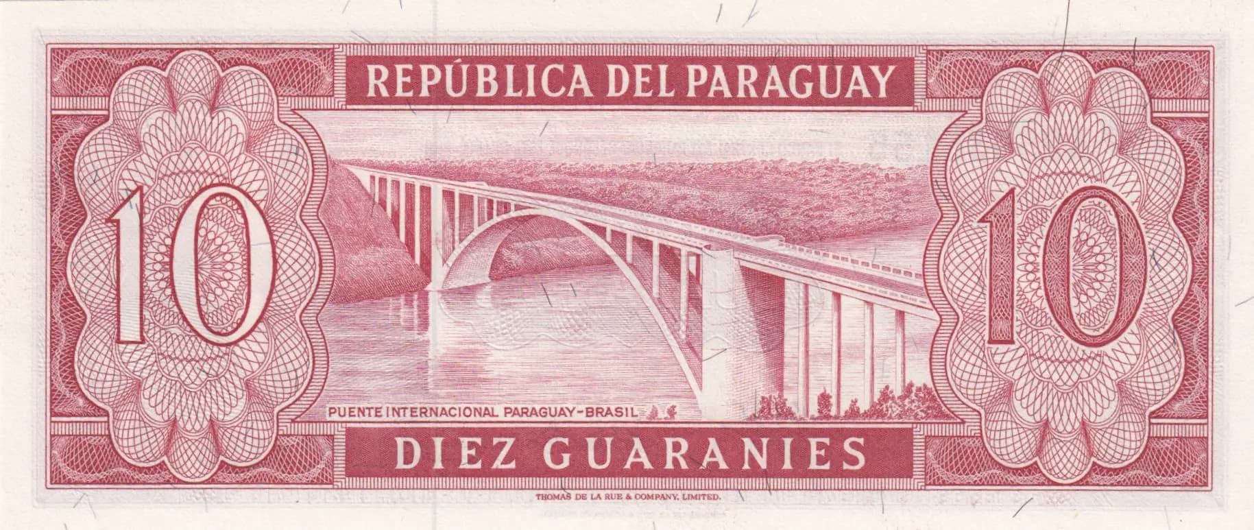 10 guarinies 1963 from Paraguay, P-196a(2) (1963) — image 2