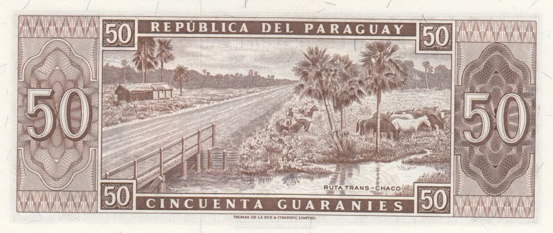 50 guarinies 1963 from Paraguay, P-197a(2) (1963) — image 2
