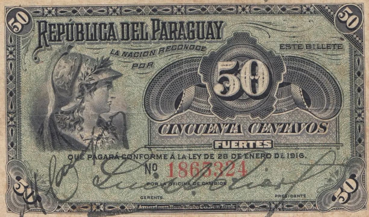 50 centavos 1916 from Paraguay, P-137 (1916) — image 1