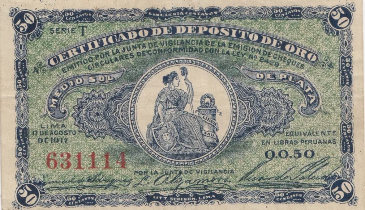 50 centavos 1917 from Peru, P-30 (1917) — image 1