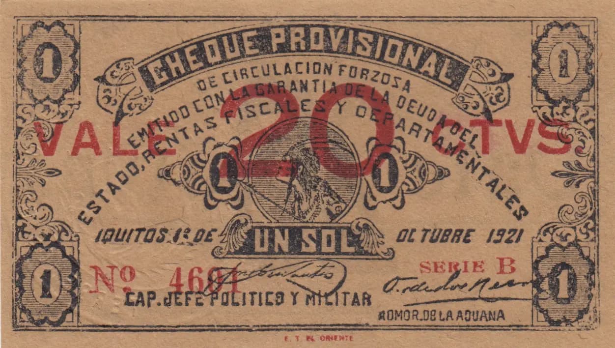 20 centavos 1921 from Peru, P-unlisted (1921) — image 1
