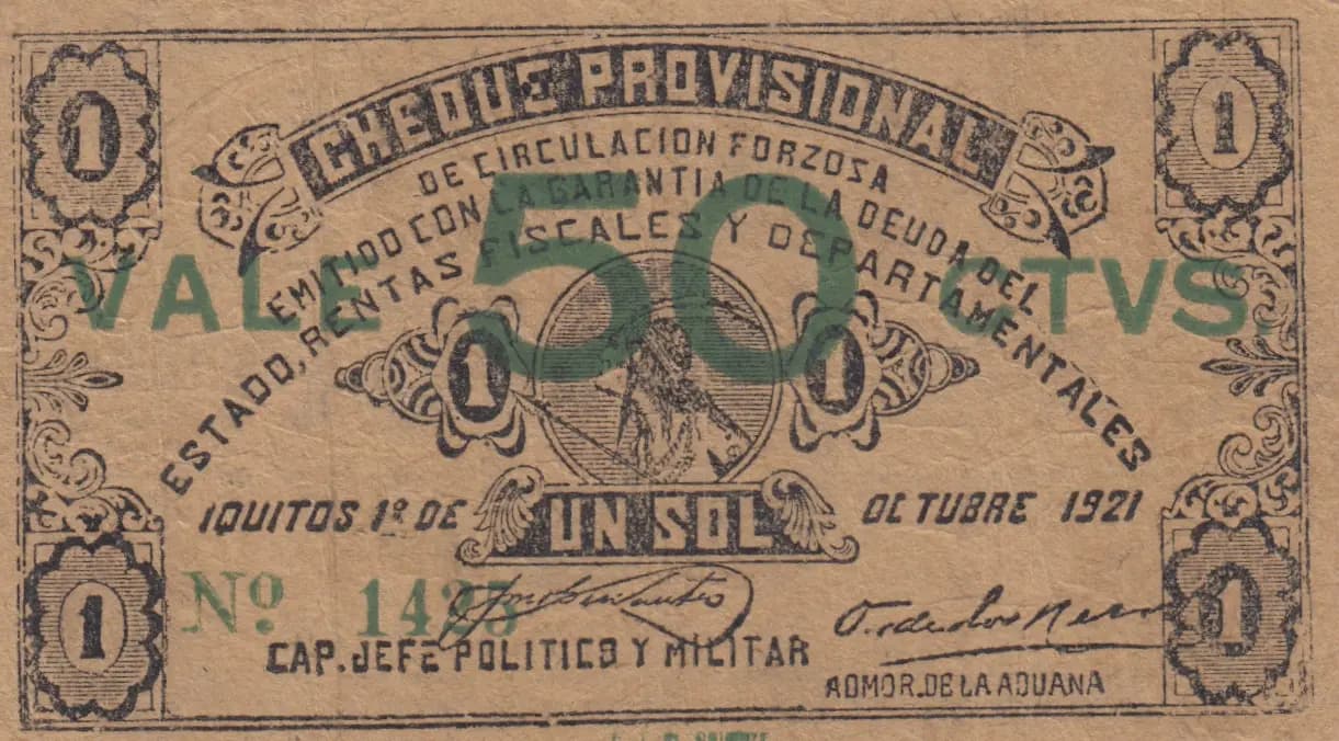 50 centavos 1921 from Peru, P-unlisted (1921) — image 1