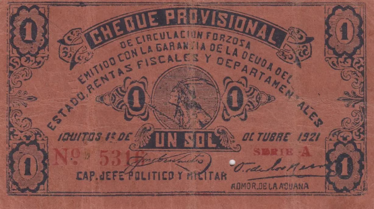 1 sol 1921 from Peru, P-unlisted (1921) — image 1