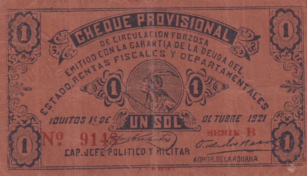 1 sol 1921 from Peru, P-unlisted (1921) — image 1