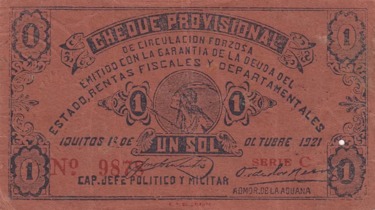 1 sol 1921 from Peru, P-unlisted (1921) — image 1