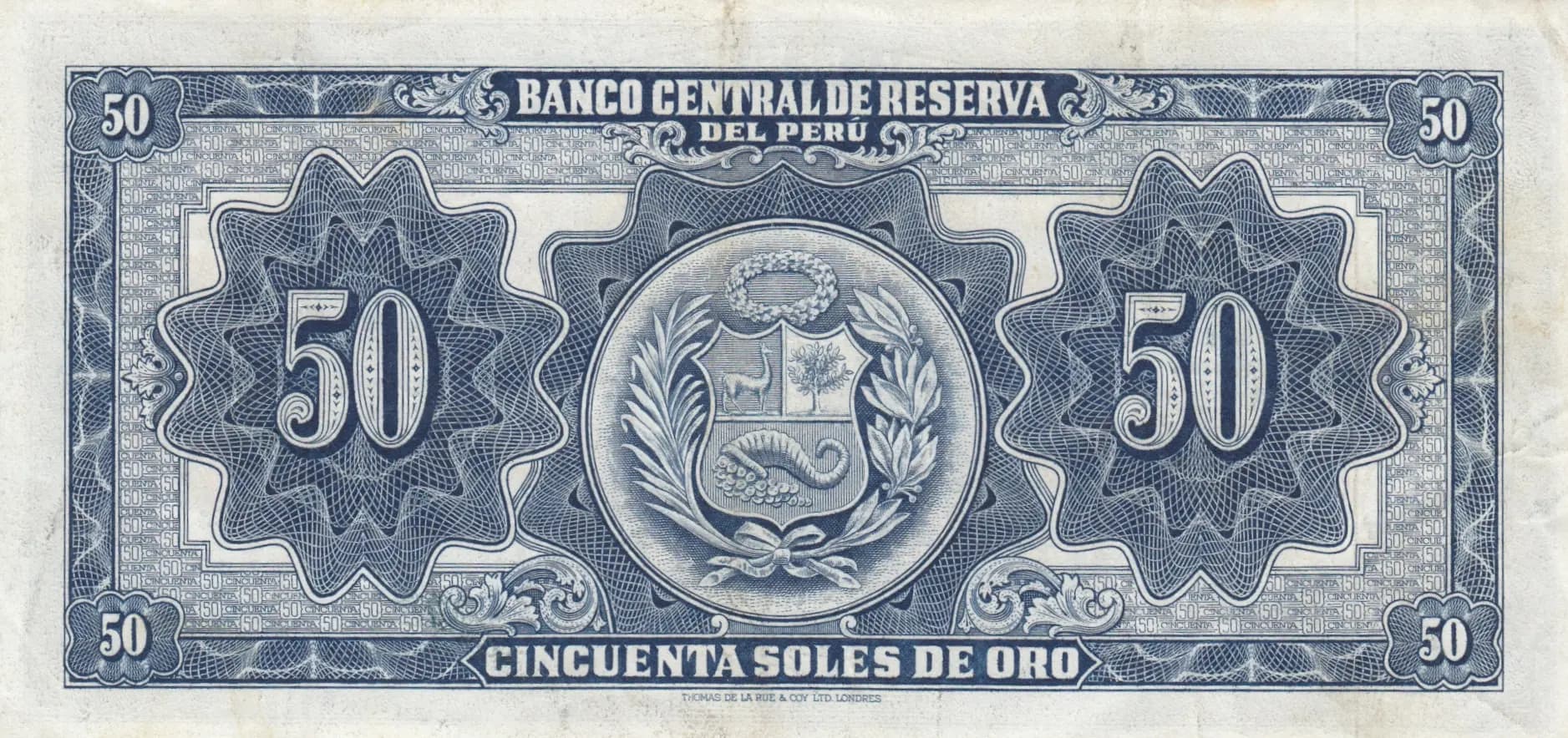 50 soles 1951 from Peru, P-72 (1951) — image 2