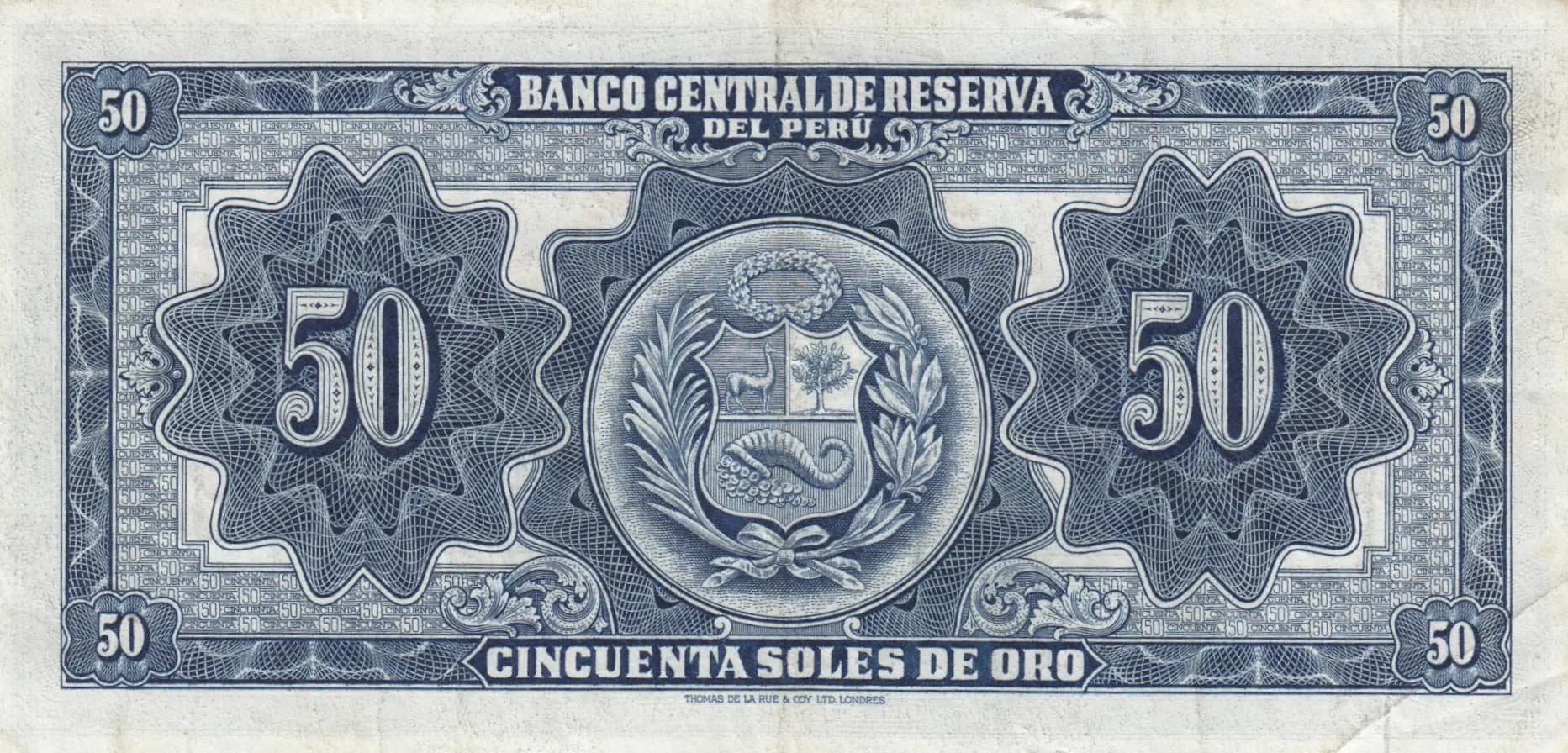 50 soles 1954 from Peru, P-72 (1954) — image 2