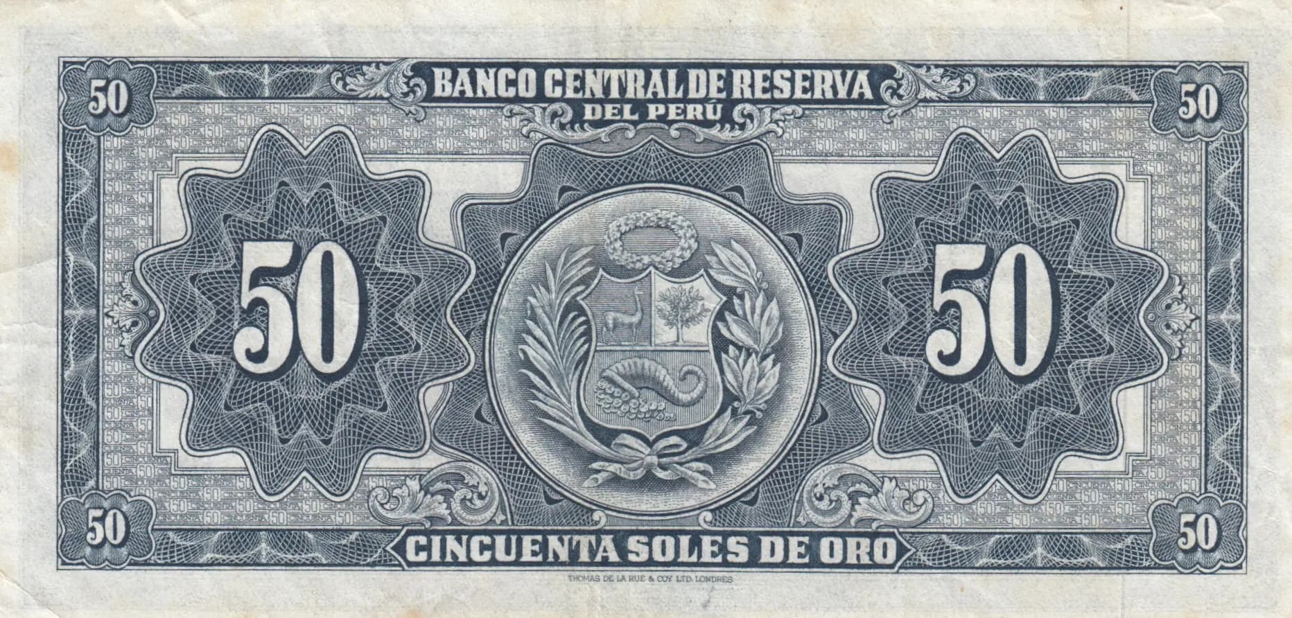 50 soles 1959 from Peru, P-78 (1959) — image 2