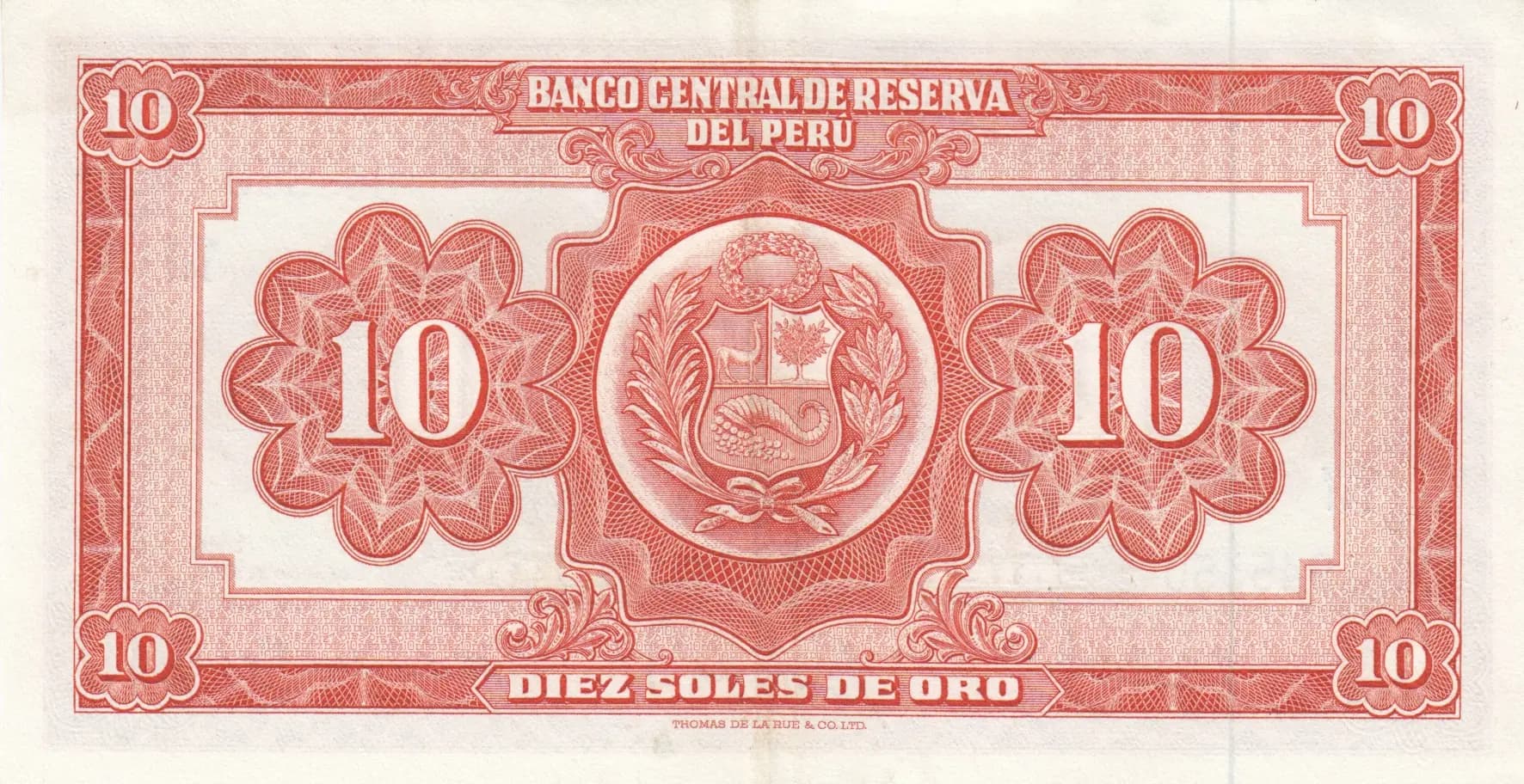 10 soles 1960 from Peru, P-82A (1960) — image 2