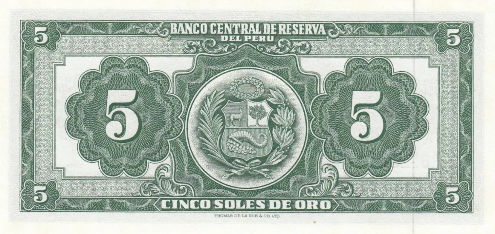 5 soles 1962 from Peru, P-83 (1962) — image 2