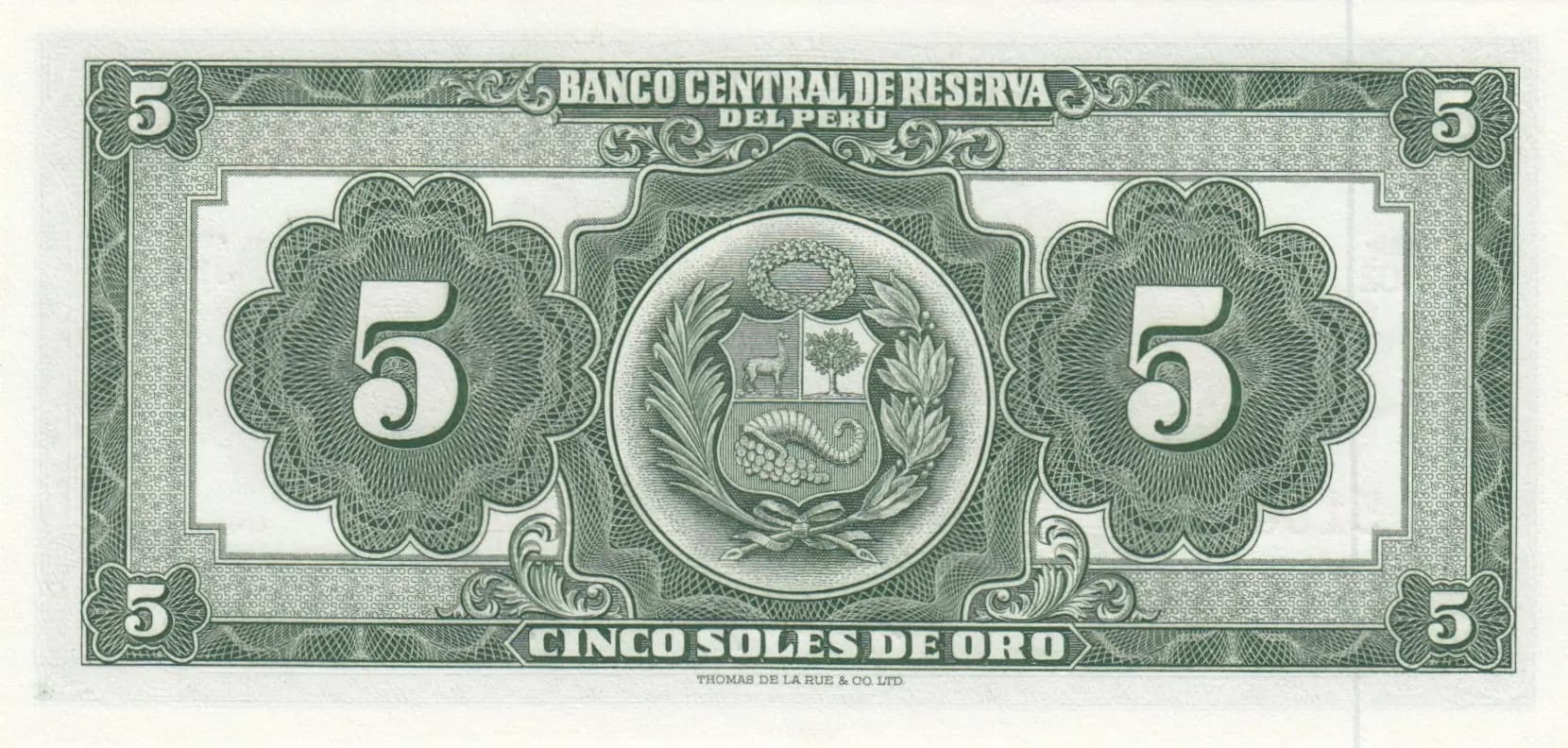 5 soles 1965 from Peru, P-83 (1965) — image 2