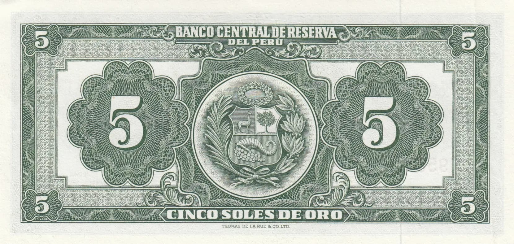 5 soles 1966 from Peru, P-83 (1966) — image 2