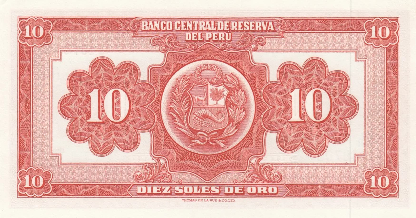10 soles 1968 from Peru, P-84 (1968) — image 2