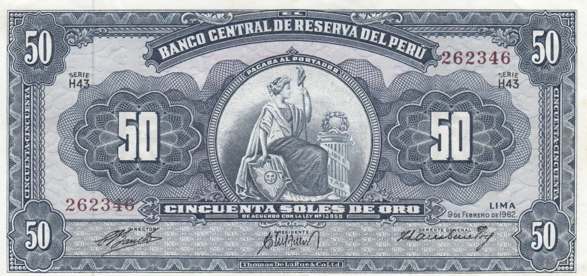 50 soles 1962 from Peru, P-85 (1962) — image 1