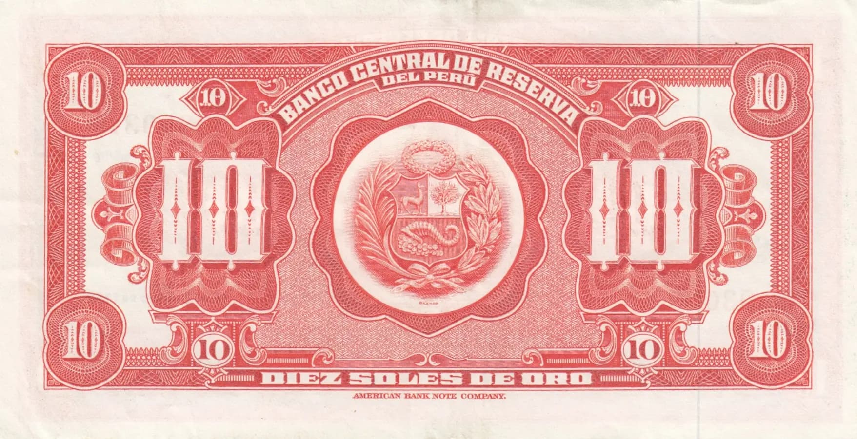 10 soles 1965 from Peru, P-88 (1965) — image 2