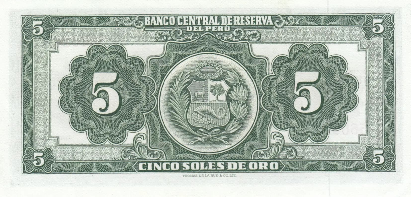 5 soles 1968 from Peru, P-83 (1968) — image 2
