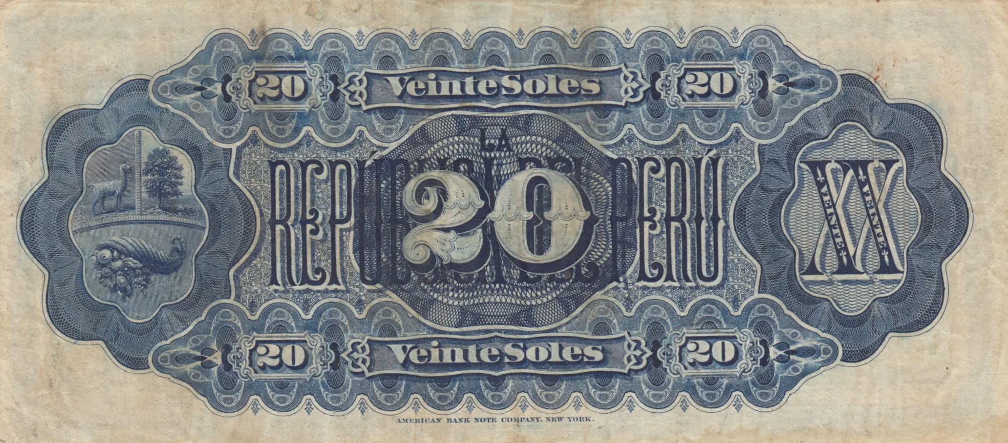 20 soles 1879 from Peru, P-7 (1879) — image 2