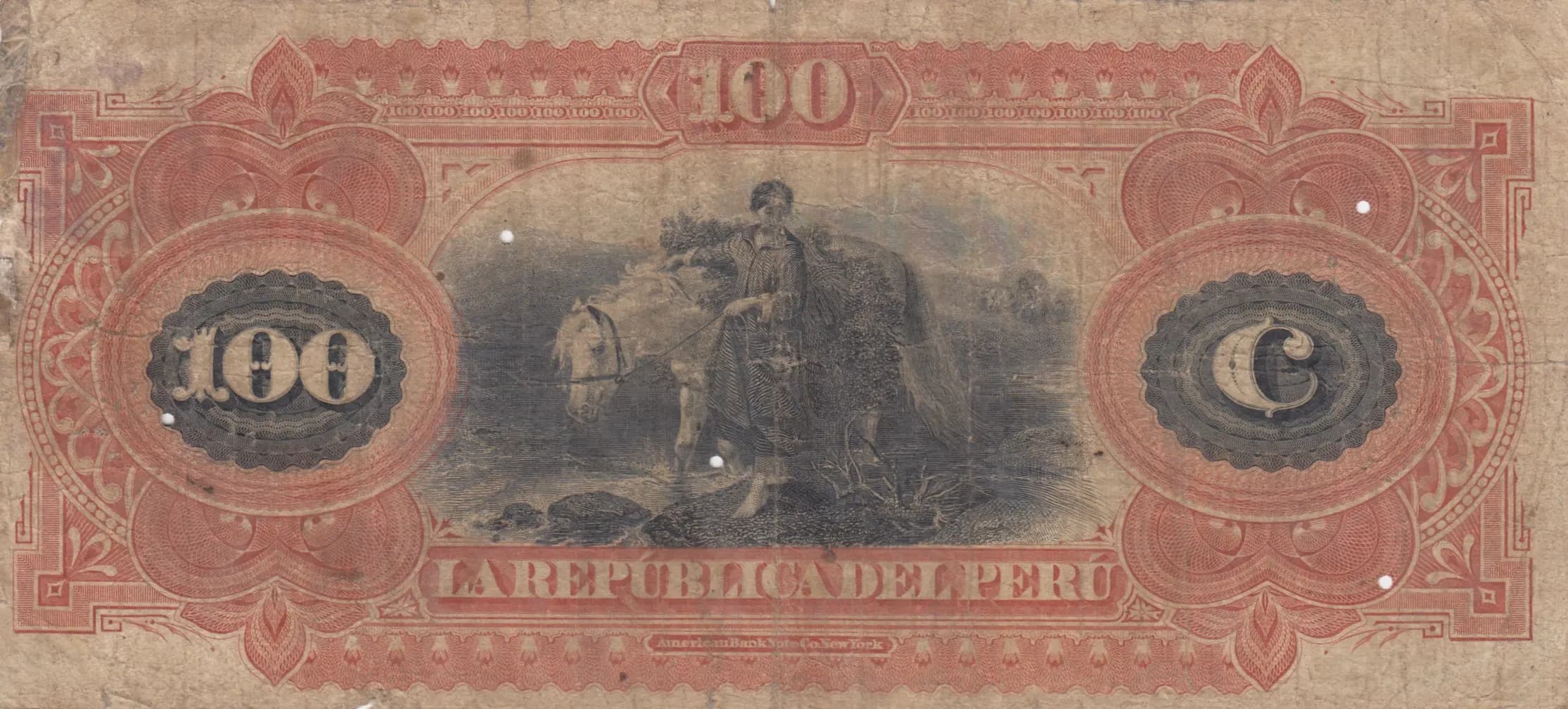 100 soles 1879 from Peru, P-9 (1879) — image 2