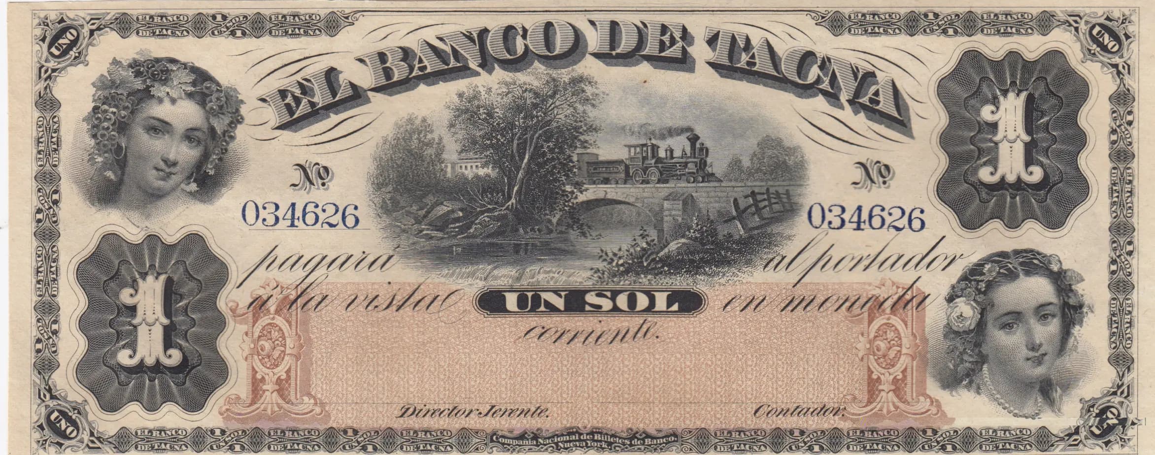 1 sol 1870 from Peru, P-S382r