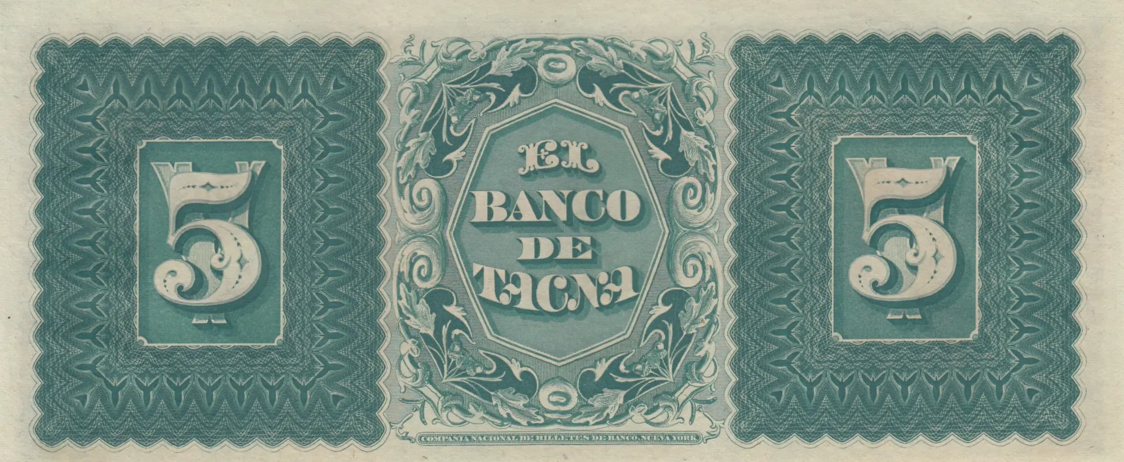 5 soles 1870 from Peru, P-S384r (1870) — image 2