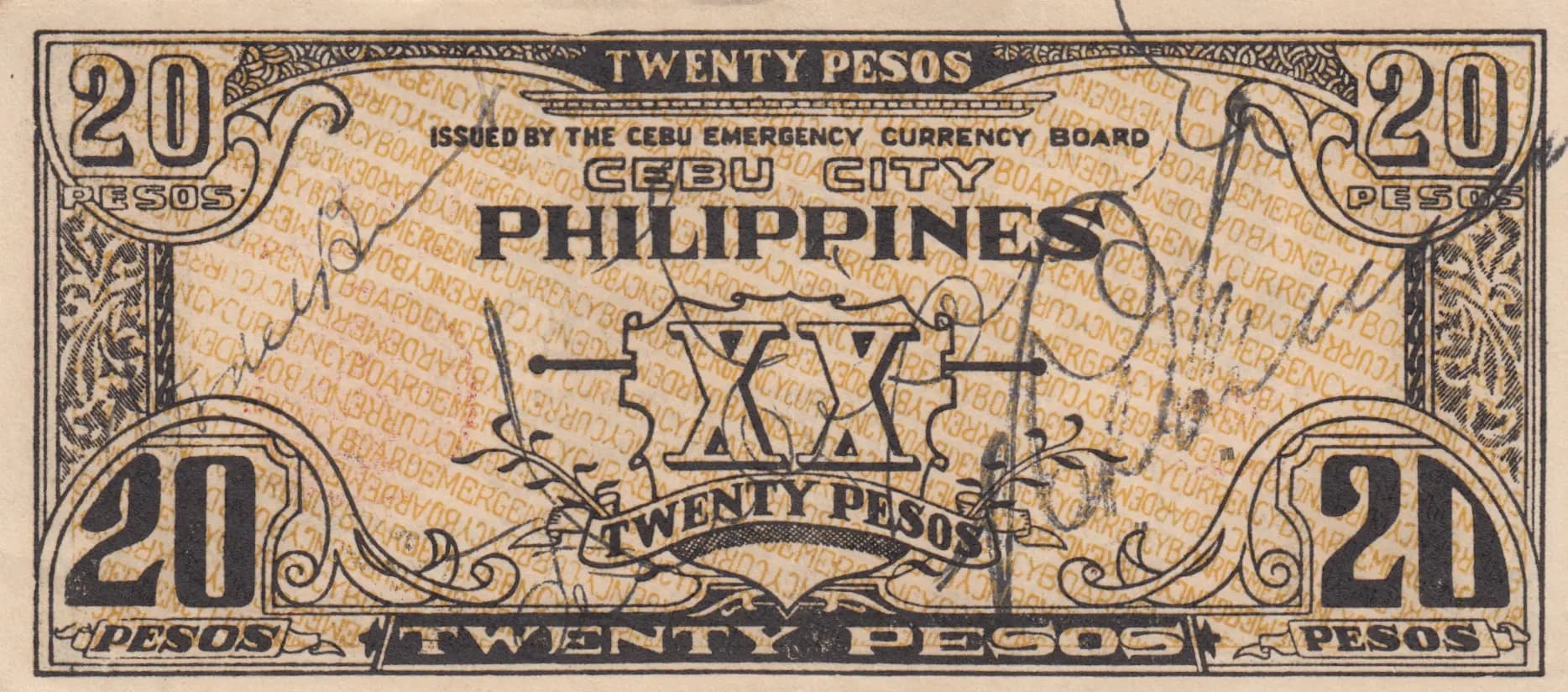 20 pesos 1942 from Philippines, P-S224 (1942) — image 2