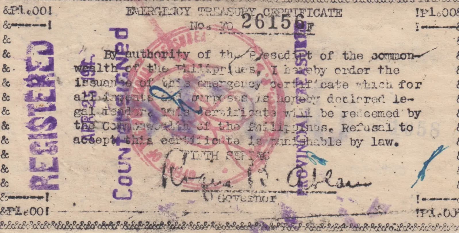 1 peso 1942 from Philippines, P-S296 (1942) — image 2