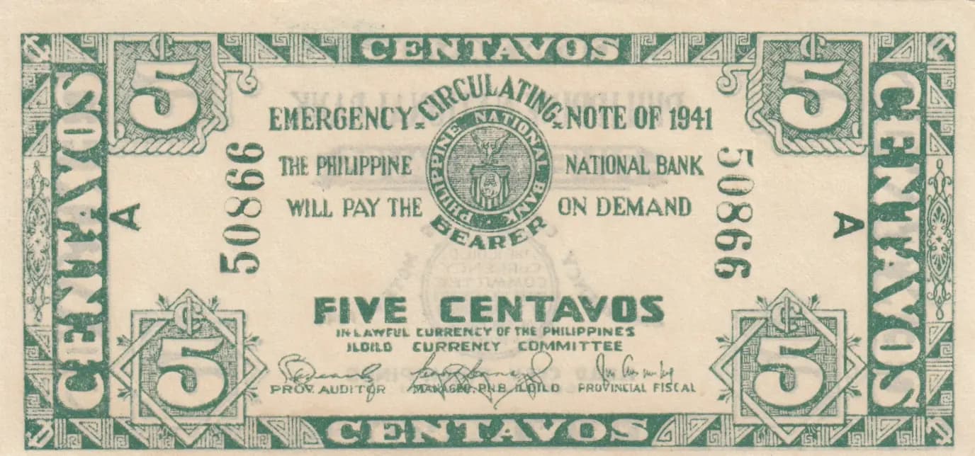 5 centavos 1941 from Philippines, P-S301 (1941) — image 1