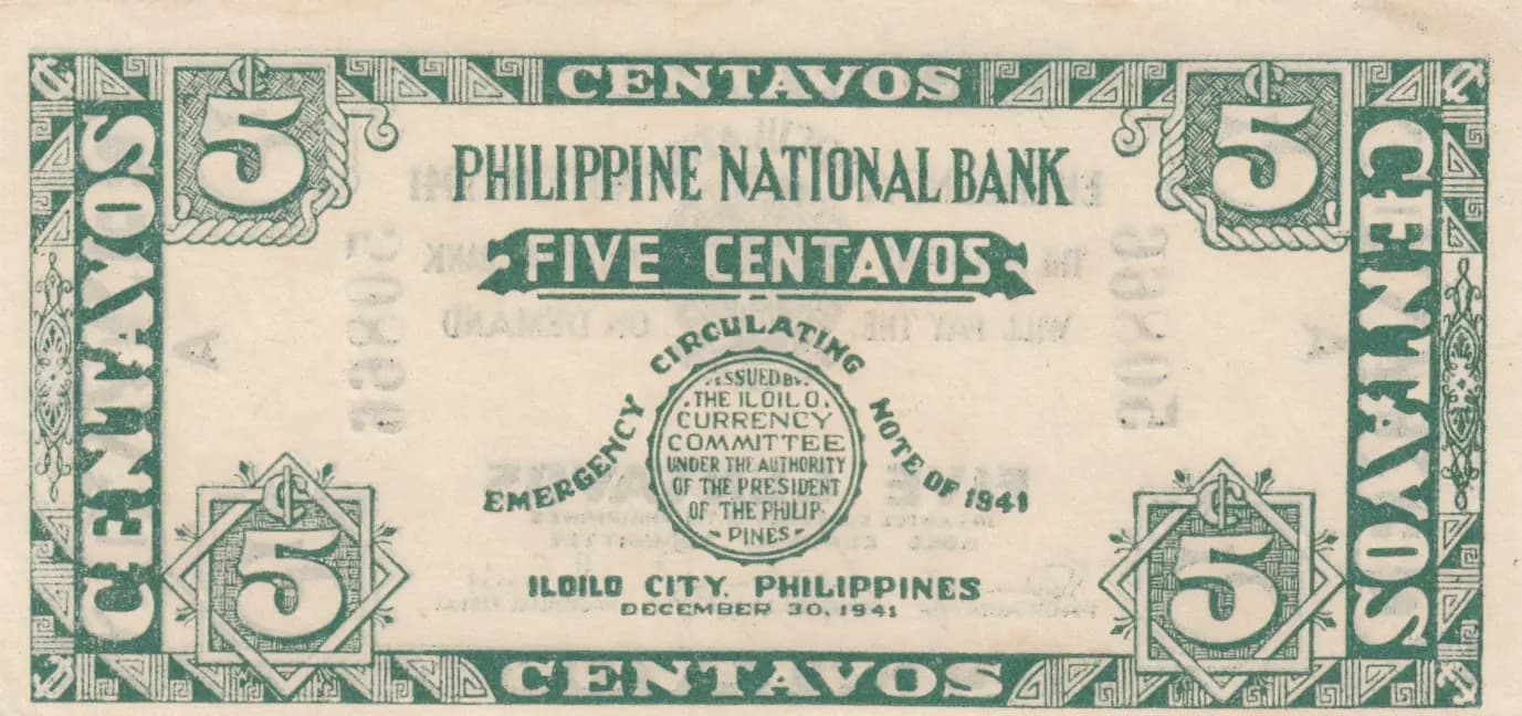 5 centavos 1941 from Philippines, P-S301 (1941) — image 2