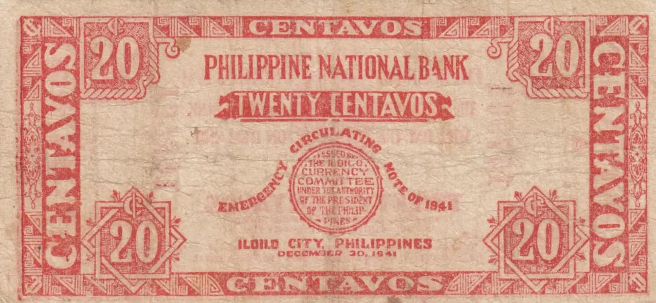 20 centavos 1941 from Philippines, P-S303 (1941) — image 2